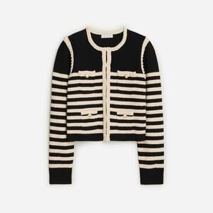 J.Crew 'Odette' Black Cotton Sweater Lady Jacket Size M - NWT